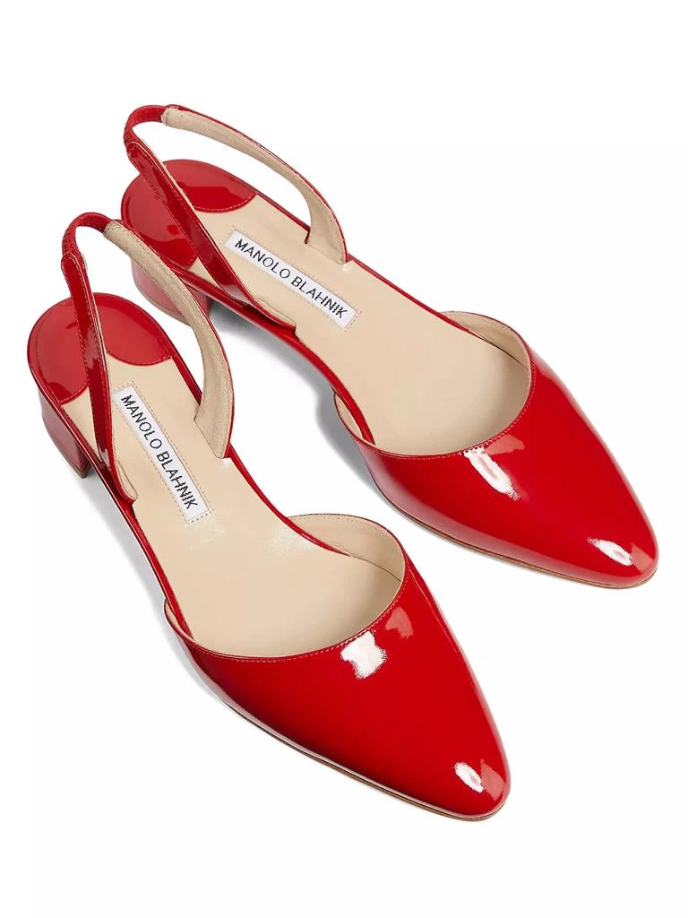 Manolo Blahnik Aspro Patent Leather Slingback Pumps 4