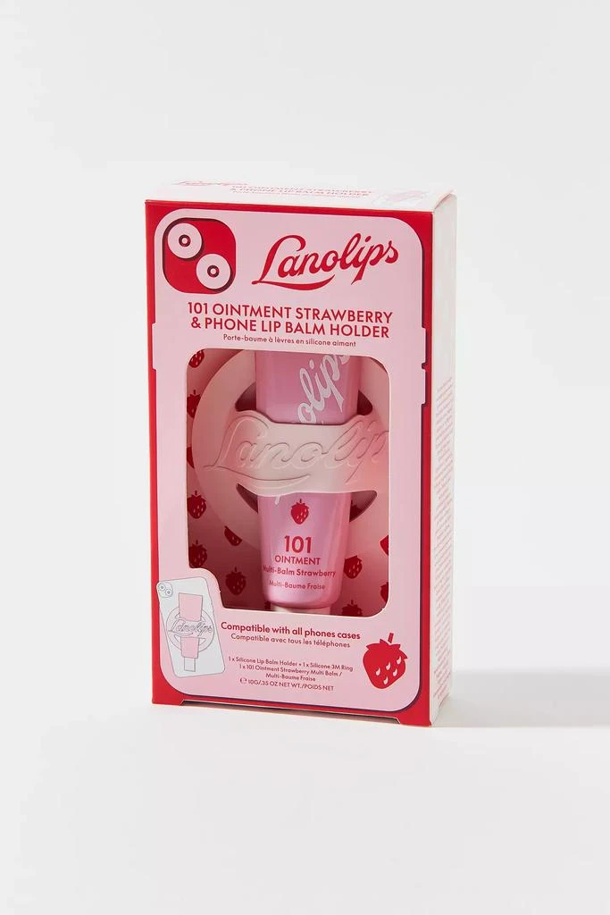 Lanolips Lanolips 101 Ointment Strawberry & Phone Lip Balm Holder Set 3