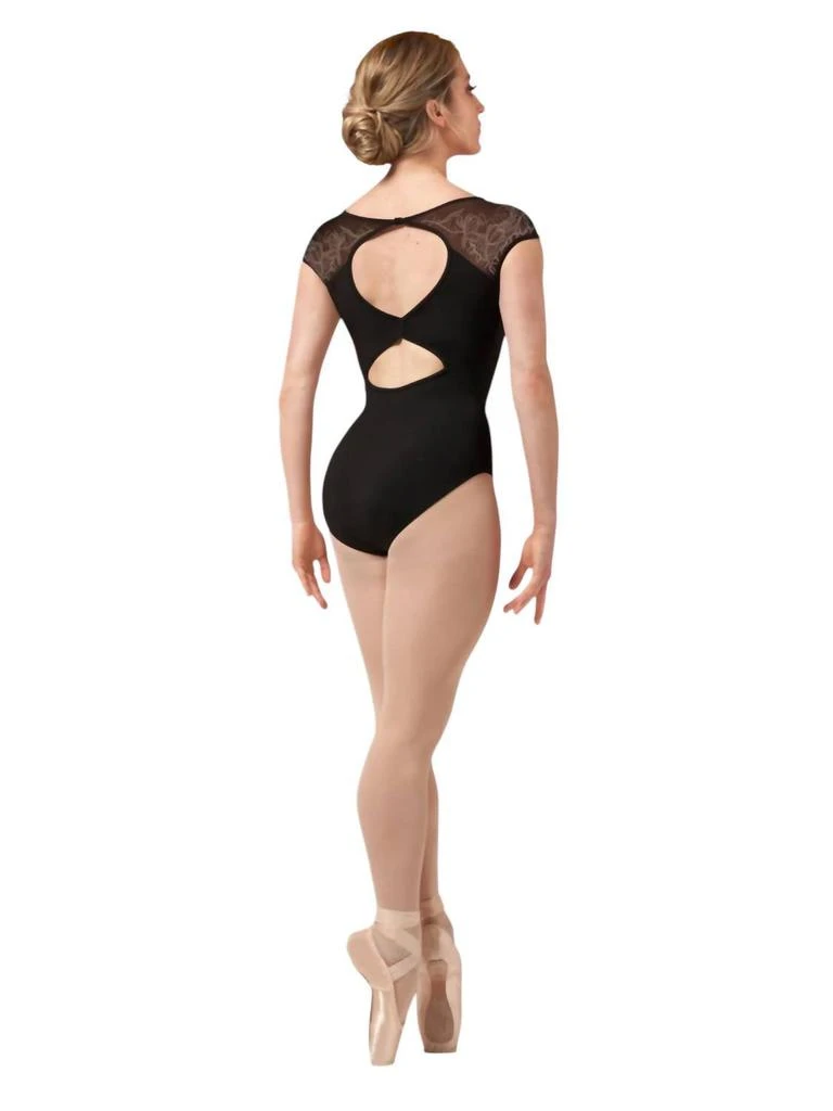 Bloch Emma Lace Print Cap Sleeve Leotard In Black 3