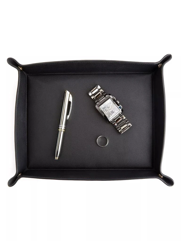 Royce New York Large Leather Catchall Valet Tray 2