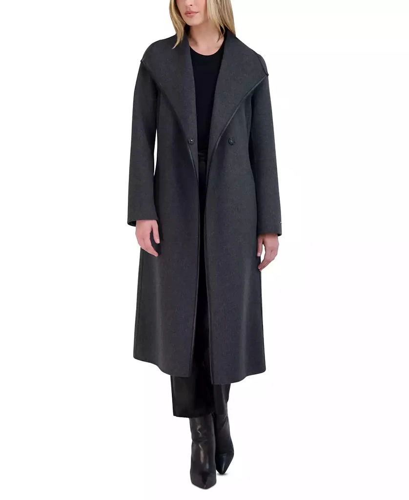 Tahari Womens Wool Blend Belted Wrap Coat 4
