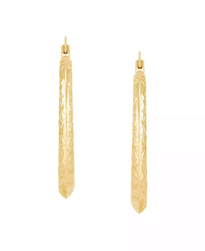 Macy's Polished Round Back to Back Hoop Earrings in 10K Yellow Gold 2