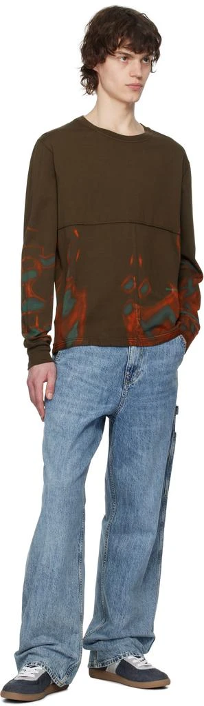 Eckhaus Latta Brown Lapped Long Sleeve T-shirt 4