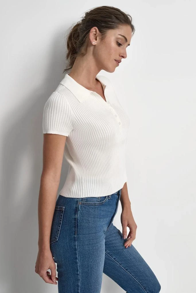 DKNY SHORT SLEEVE RIB POLO TEE 3