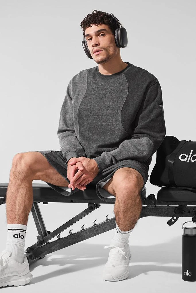 Alo Make Waves Crew Neck Pullover - Dark Heather Grey Tonal 4