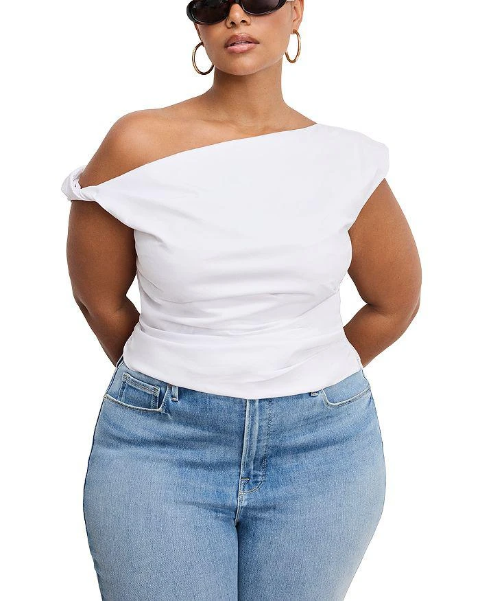 Good American Poplin Off Shoulder Top 2