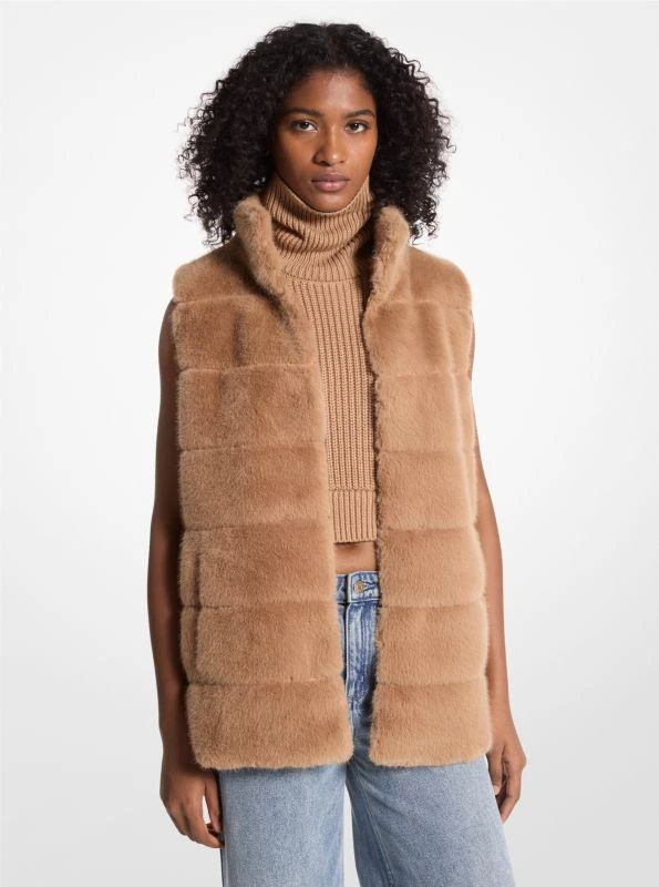 Michael Kors Quilted Faux Fur Vest 1