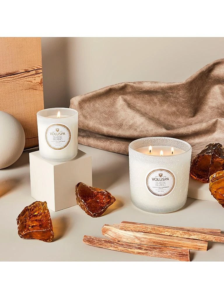 Voluspa Suede Blanc Luxe Candle 4
