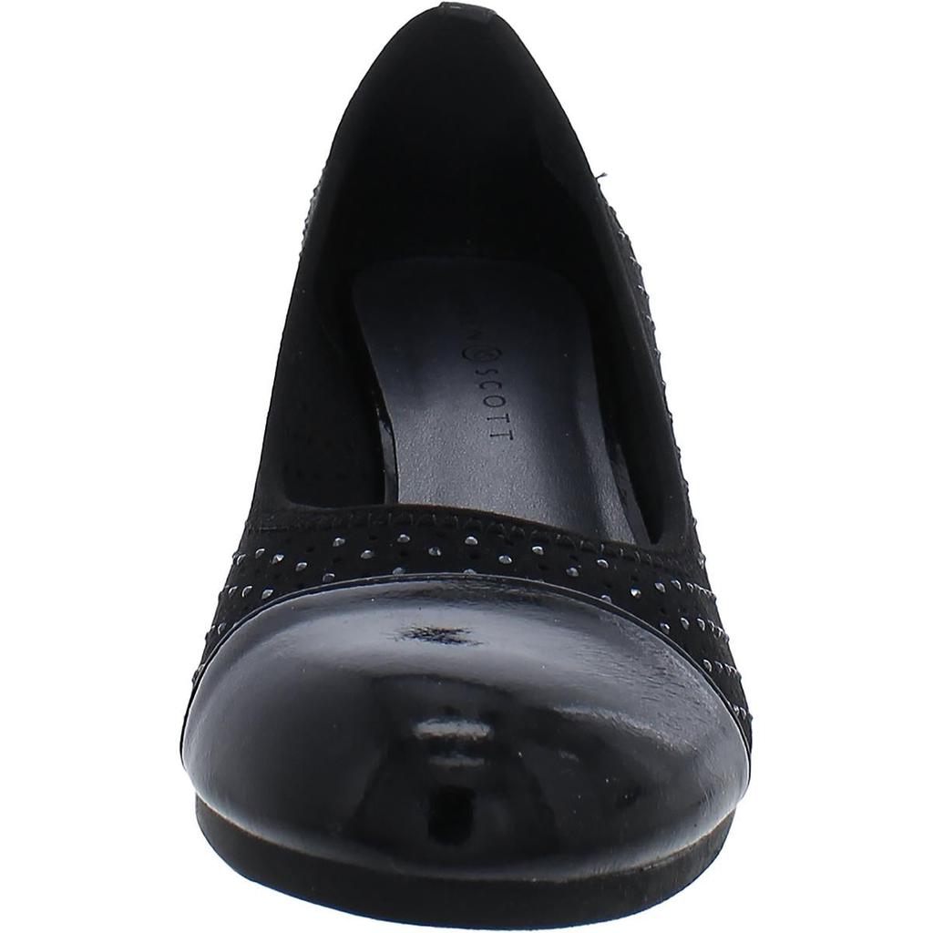 Karen Scott Prilee Womens Faux Suede Perforated Wedge Heels