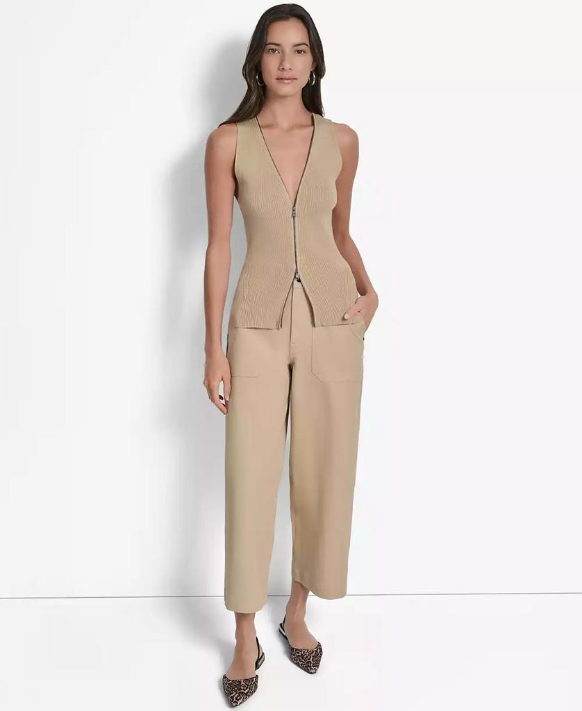 Shop Women's Two-Way Zipper Sleeveless Sweater on Sale at