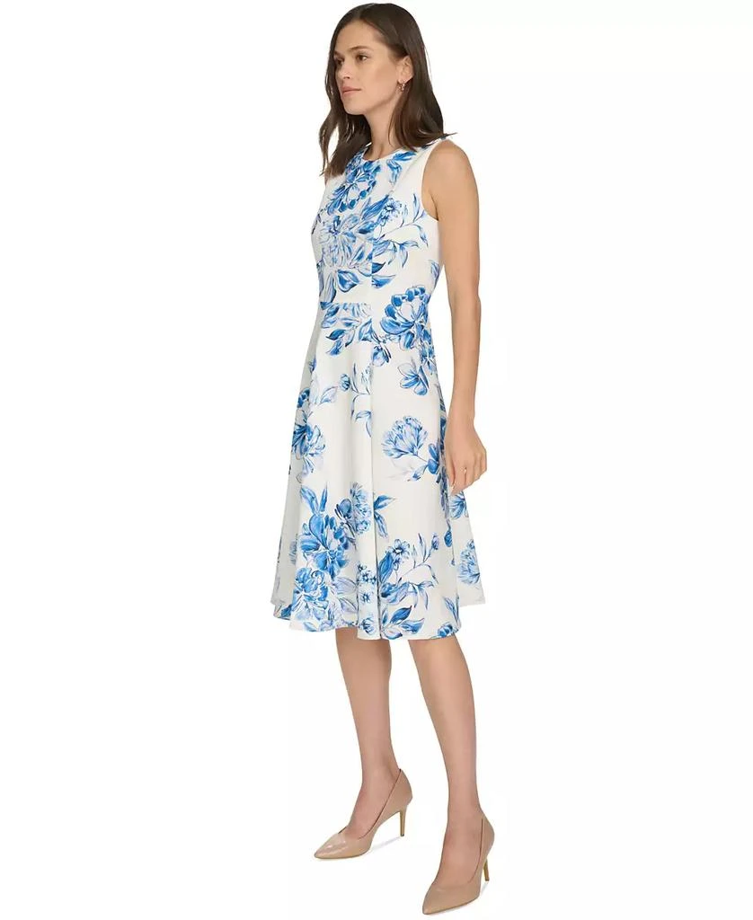 Calvin Klein Women's Floral A-Line Sleeveless Midi Dress 3