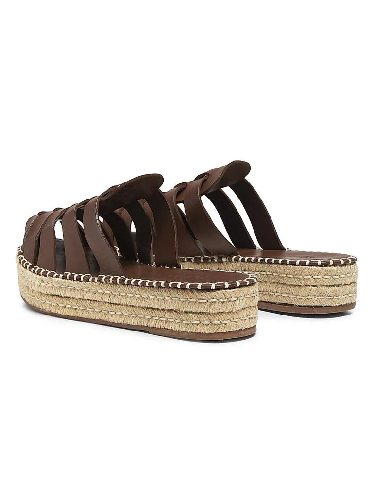 Schutz Valerie 45MM Leather &amp; Raffia Flatform Mules 3