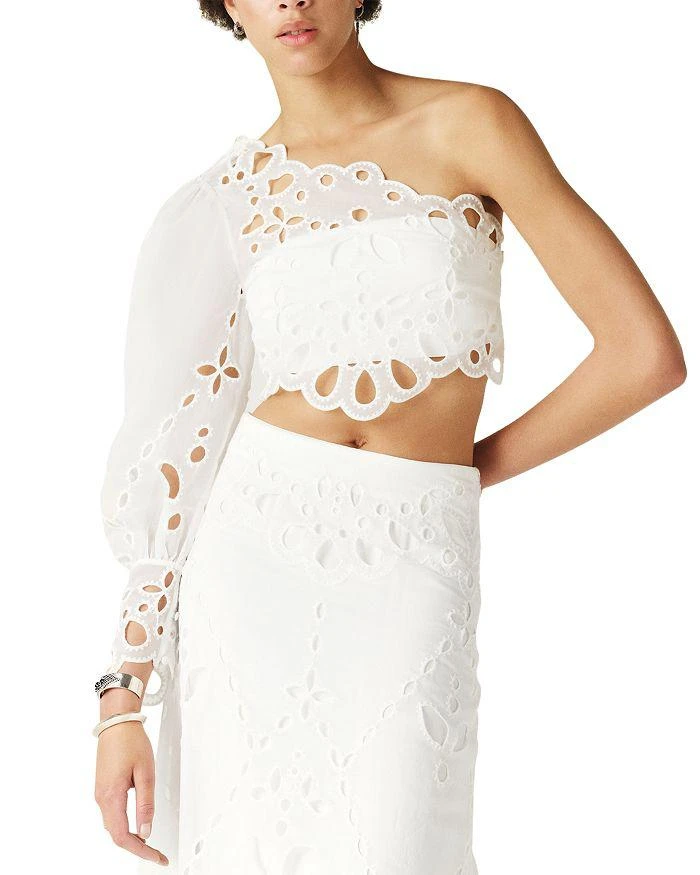ba&sh Vesper One Shoulder Eyelet Top 1