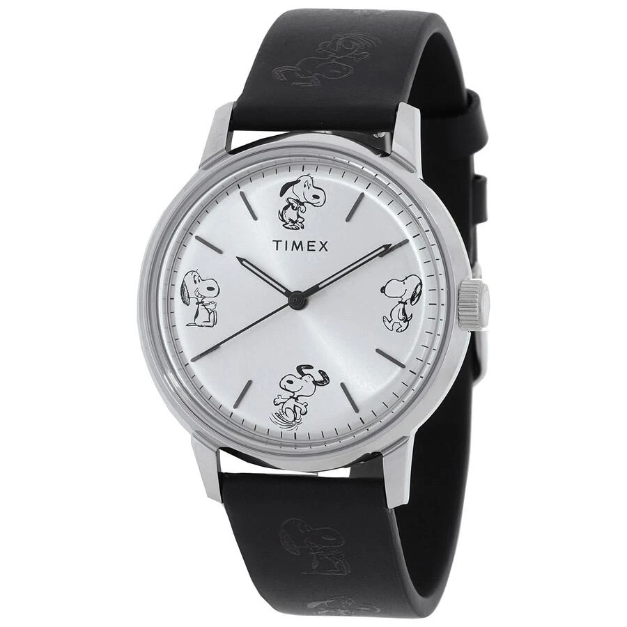 Shop Timex Marlin X Peanuts Sketch Automatic Silver Dial Men's