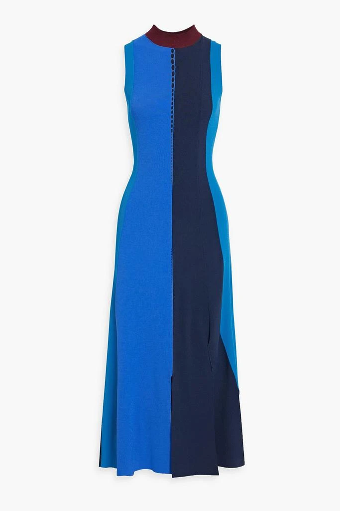 ROKSANDA Color-block stretch-knit midi dress 1