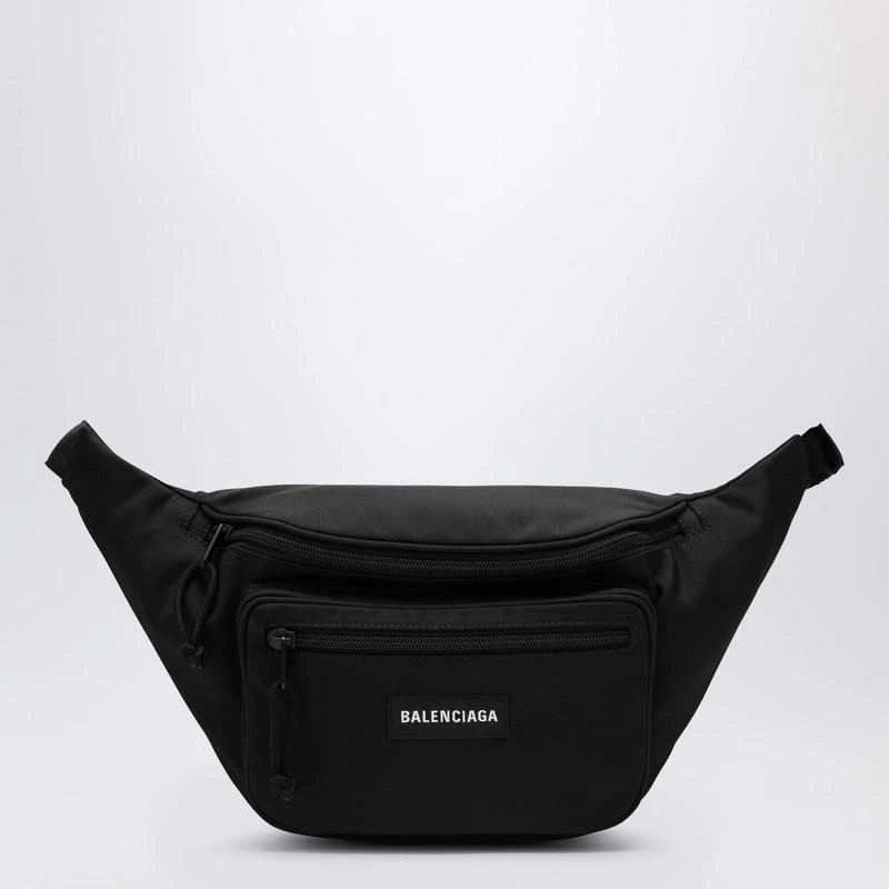 Balenciaga Explorer black nylon belt bag with logo