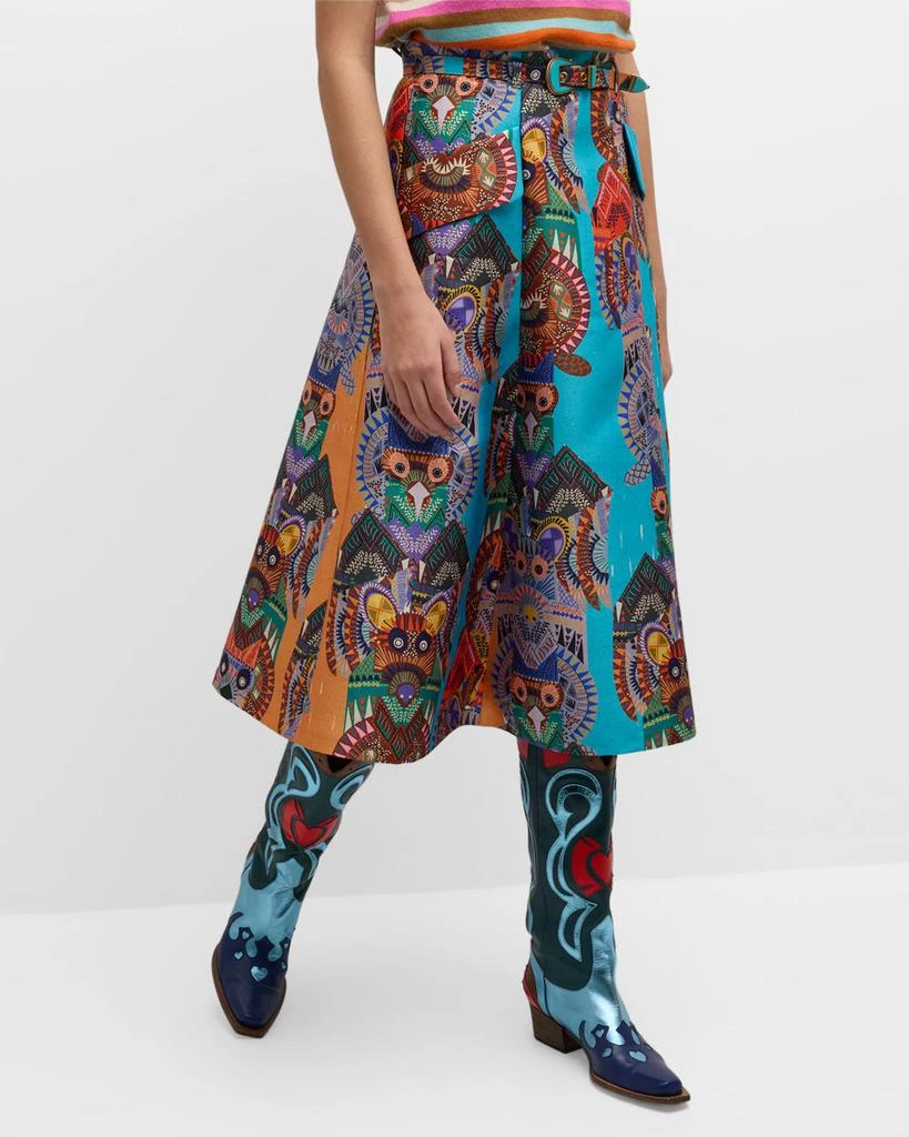 Maison Common Totem Pole Printed Midi Skirt 7