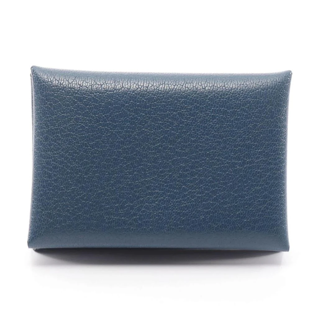 Hermes Blue Navy Leather Coin Purse/Coin Case (Pre-Owned)