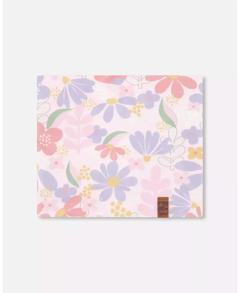 Deux par Deux Girl Stretch Jersey Neck Tube Pink Flower Print