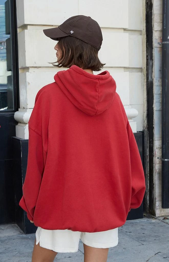 John Galt Red Christy Oversized Hoodie 3