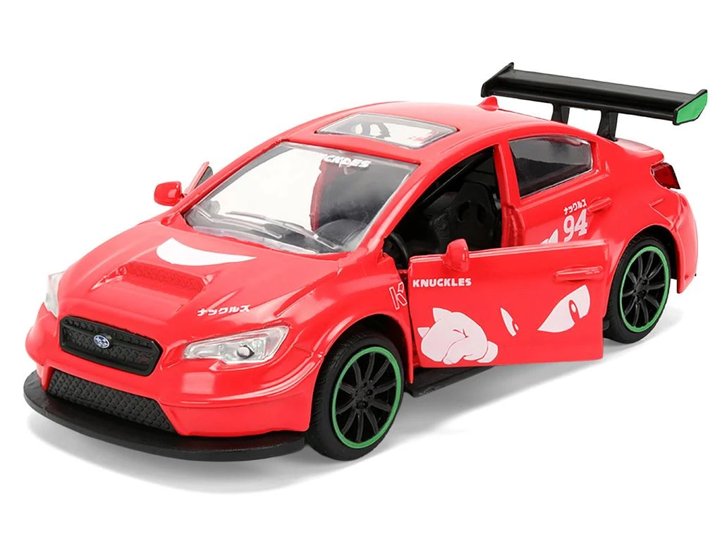 Jada 2016 Subaru WRX STI Red with "Knuckles" Graphics "Sonic the Hedgehog" (1991) Video Game "Hollywood Rides" Series 1/32 2
