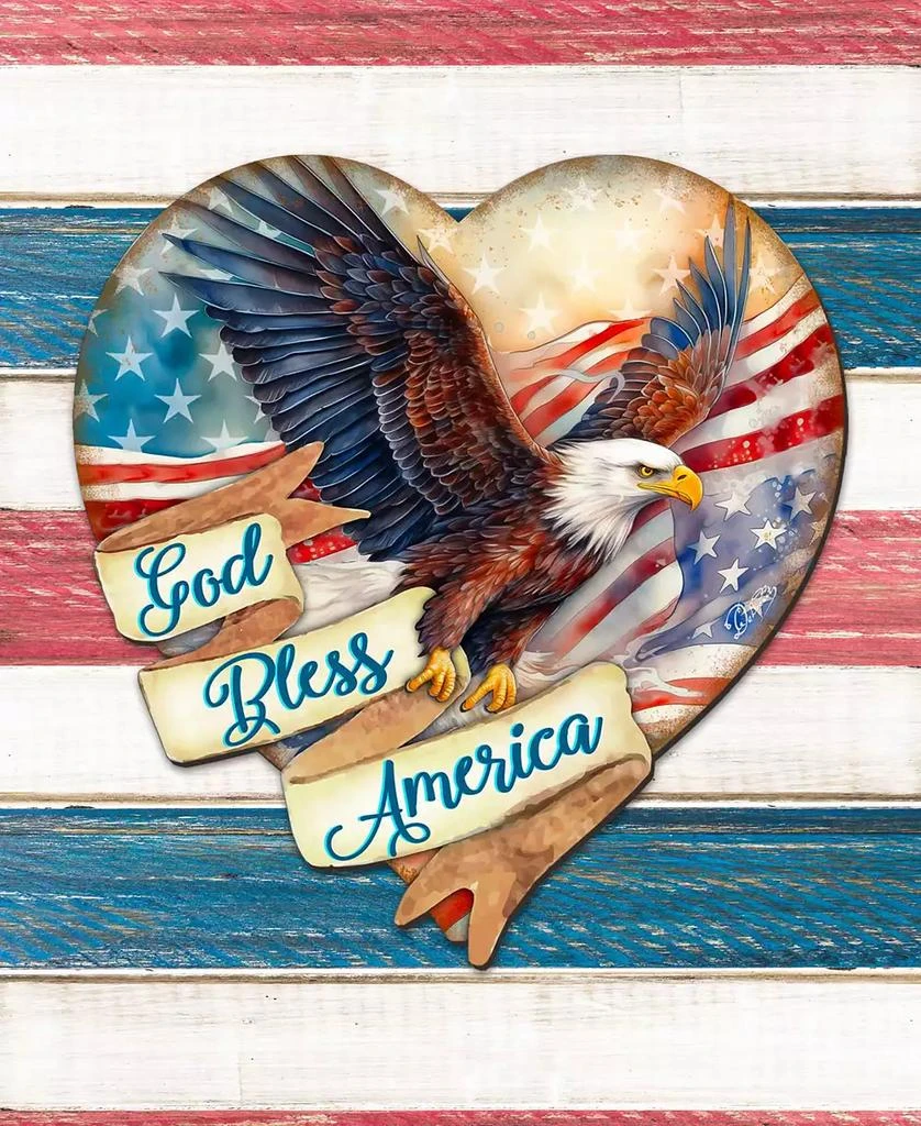 Designocracy God Bless America Patriotic Eagle Décor 4