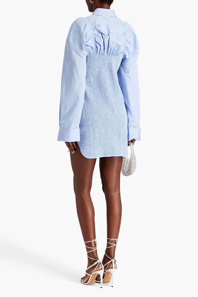 ALEXANDER WANG Shirred cotton-poplin mini shirt dress 3
