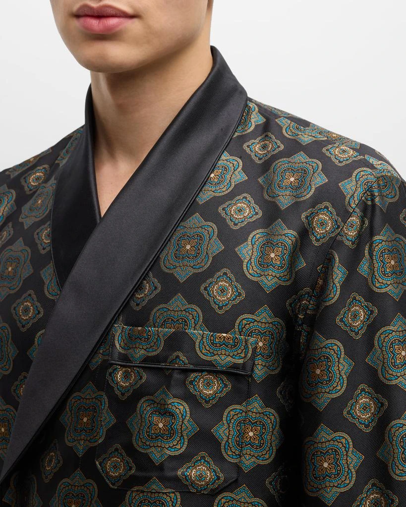 Derek Rose Men's Verona Silk Jacquard Robe 5