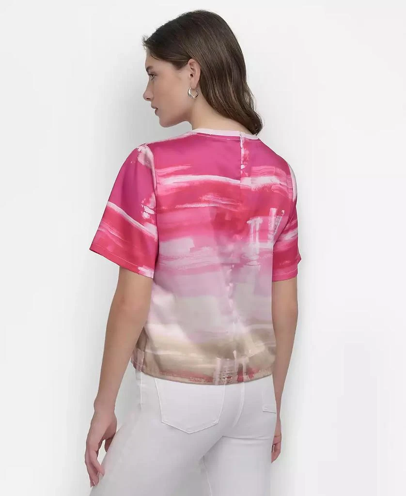 DKNY Women's Brushstroke-Print Short-Sleeve Top 3