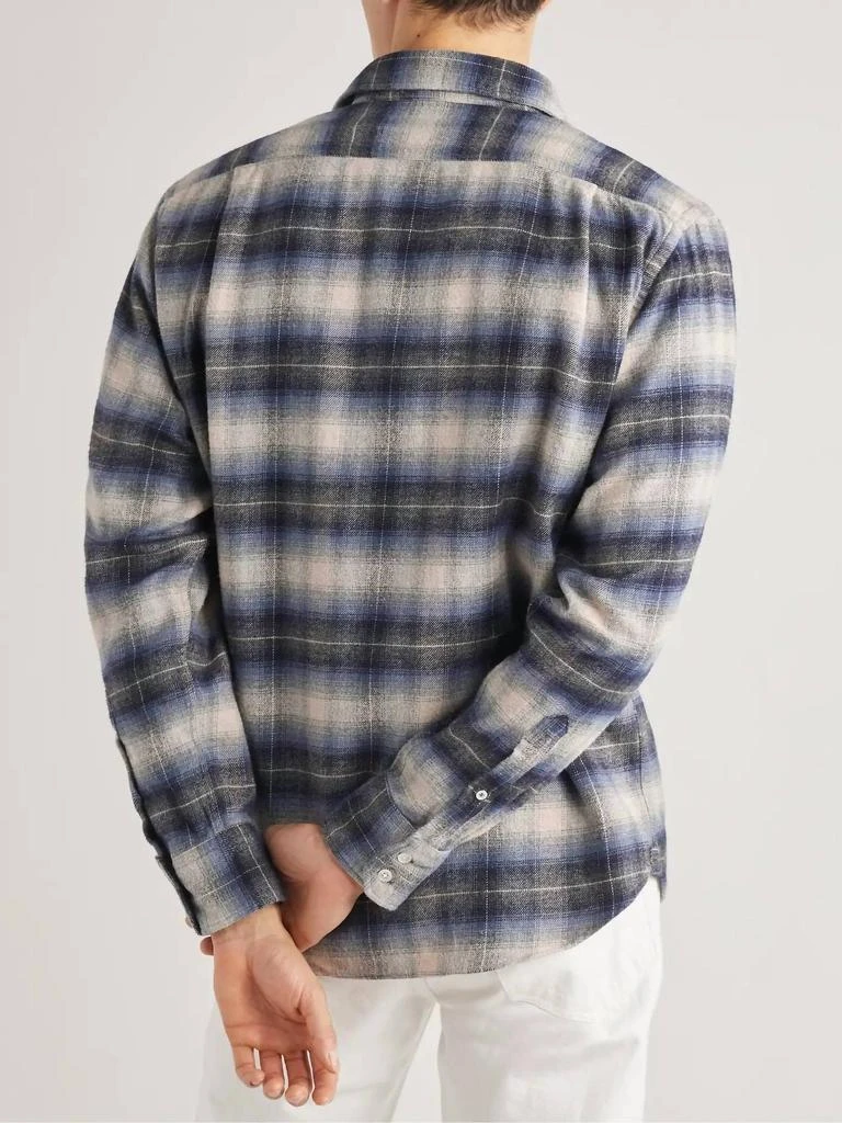 Hartford Paul Plaid Flannel Shirt In Blue 3