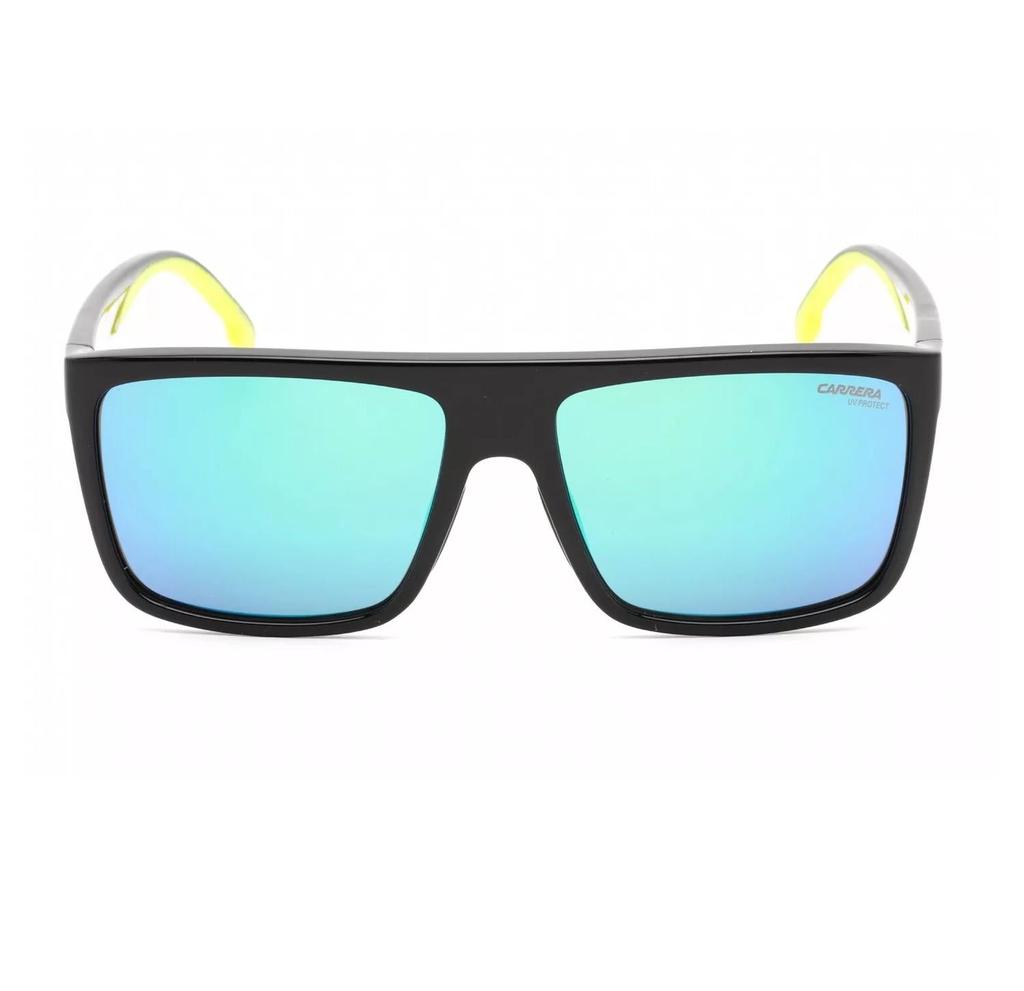 Carrera Men's 8055/s Sunglasses In Black Green / Grey With Green Mirrored