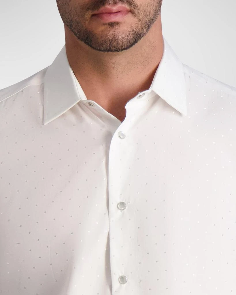 Karl Lagerfeld Paris Men's Tonal Polka Dots Dress Shirt 4