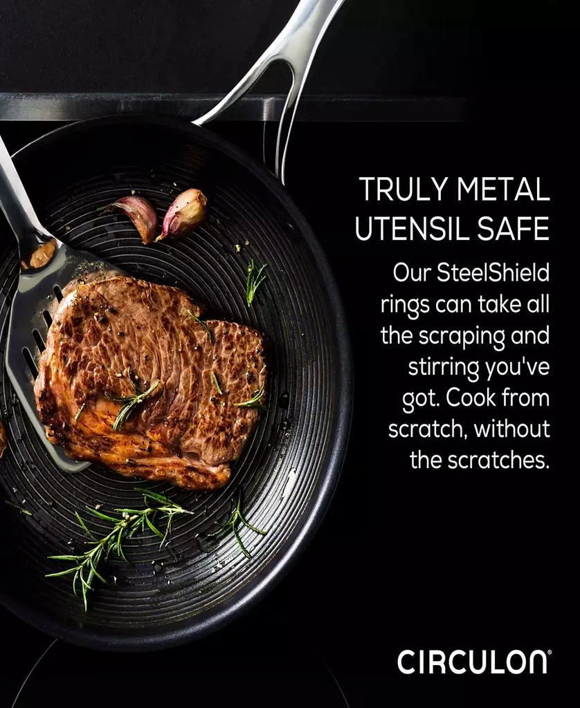 Circulon SteelShield C-Series Tri-Ply Clad Nonstick Frying Pan Set, 2-Piece, Silver 11
