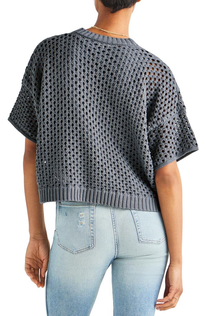 Splendid Nova Short Sleeve Cotton Pointelle Cardigan