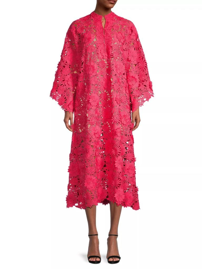 La Vie Style House Floral-Lace Caftan Midi-Dress 3
