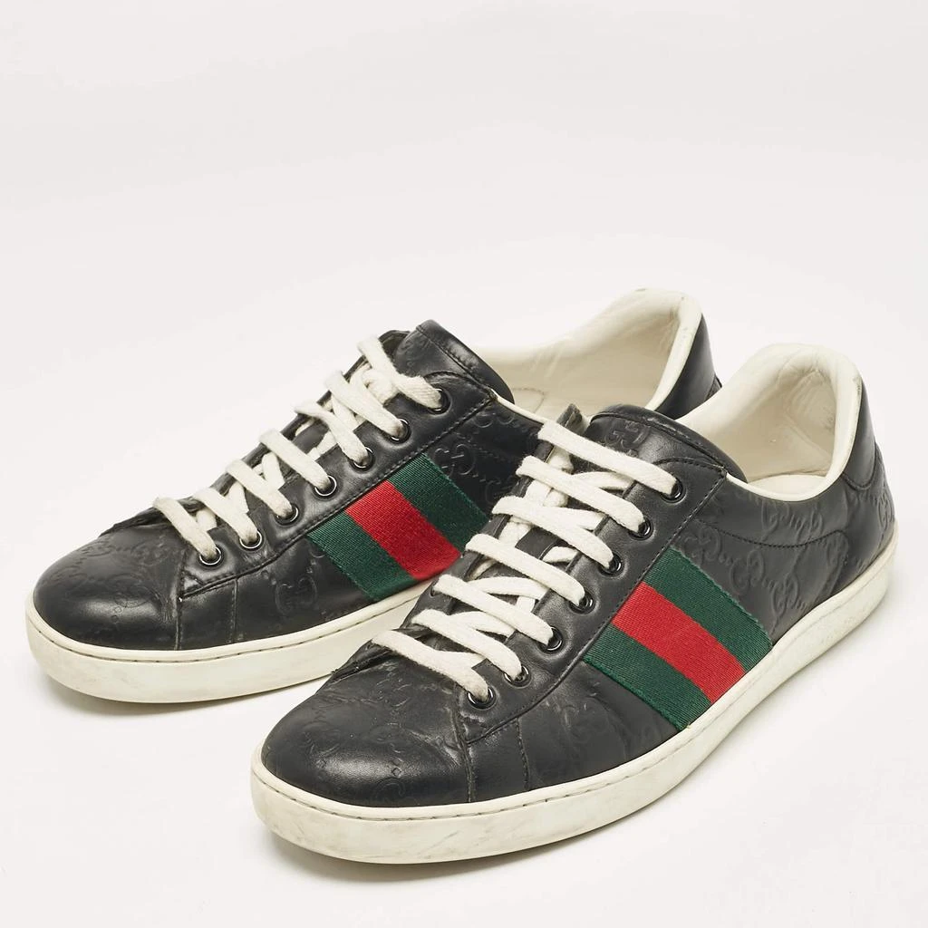 Gucci Gucci Black Guccissima Leather Ace Sneakers Size 41.5 2