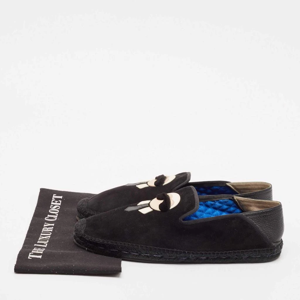 Fendi Fendi Black Suede Karlito Slip On Espadrille Flats Size 44 9