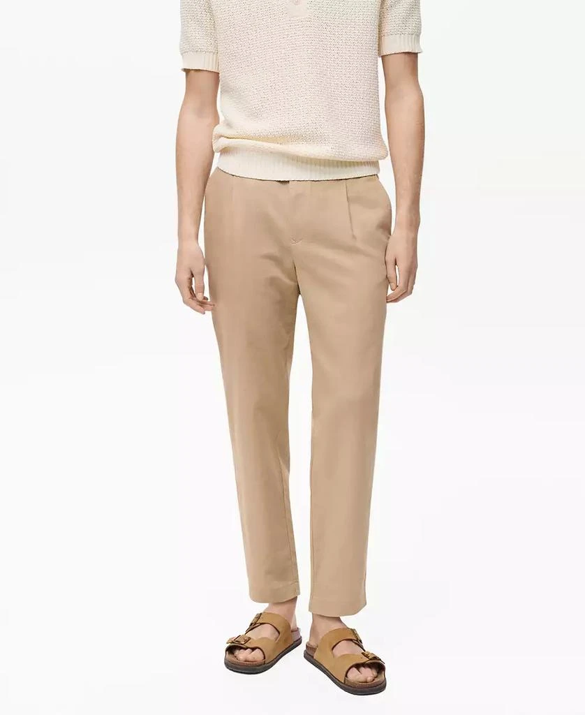 Mango Men's Slim-Fit Linen-Blend Drawstring Pants 1