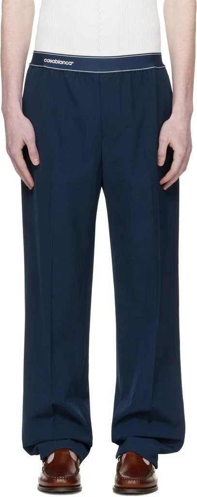 Casablanca Navy Wool Sports Trousers