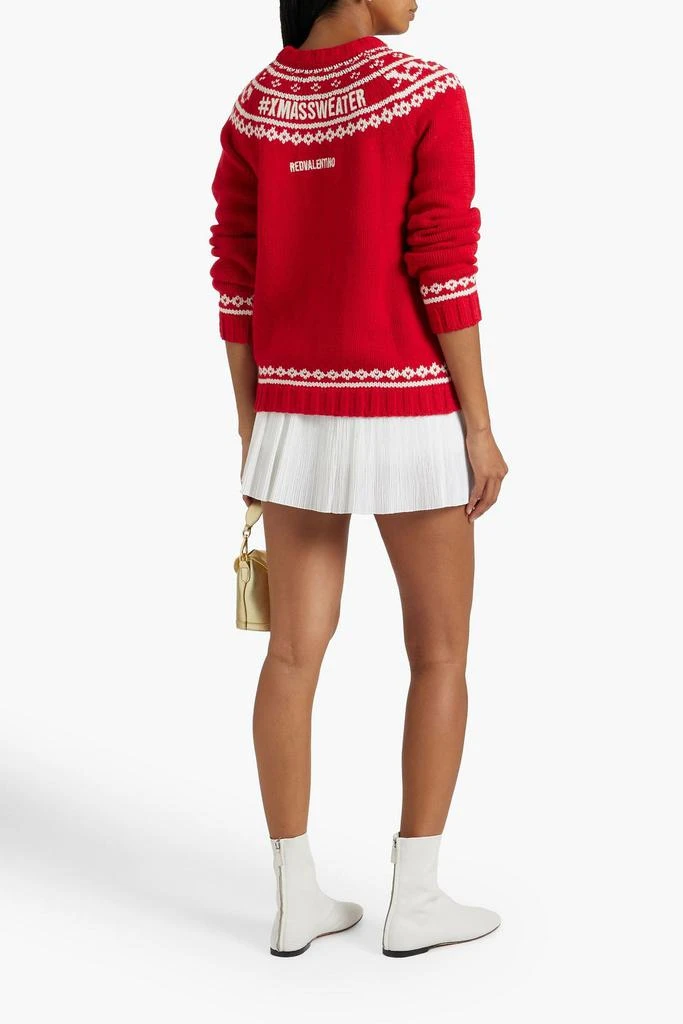 RED Valentino Skirt-effect plissé cotton-blend poplin shorts 3