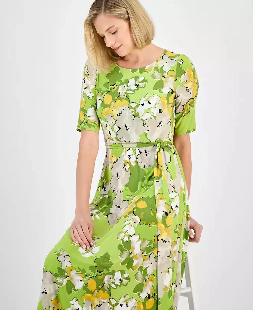 Kasper Women's Floral-Print Belted Fit & Flare Dress, Regular & Petite 3
