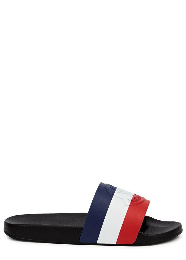 Moncler Basile striped rubber sliders 1
