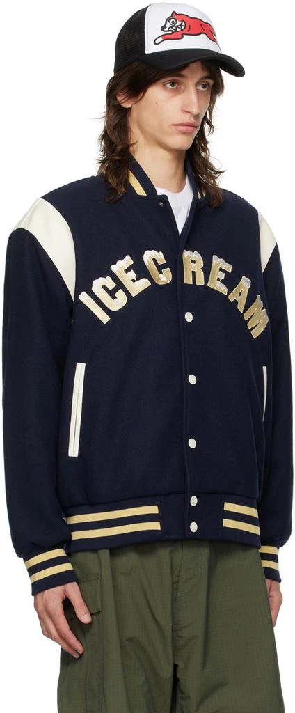 Icecream Navy Drippy Varsity Bomber Jacket 2