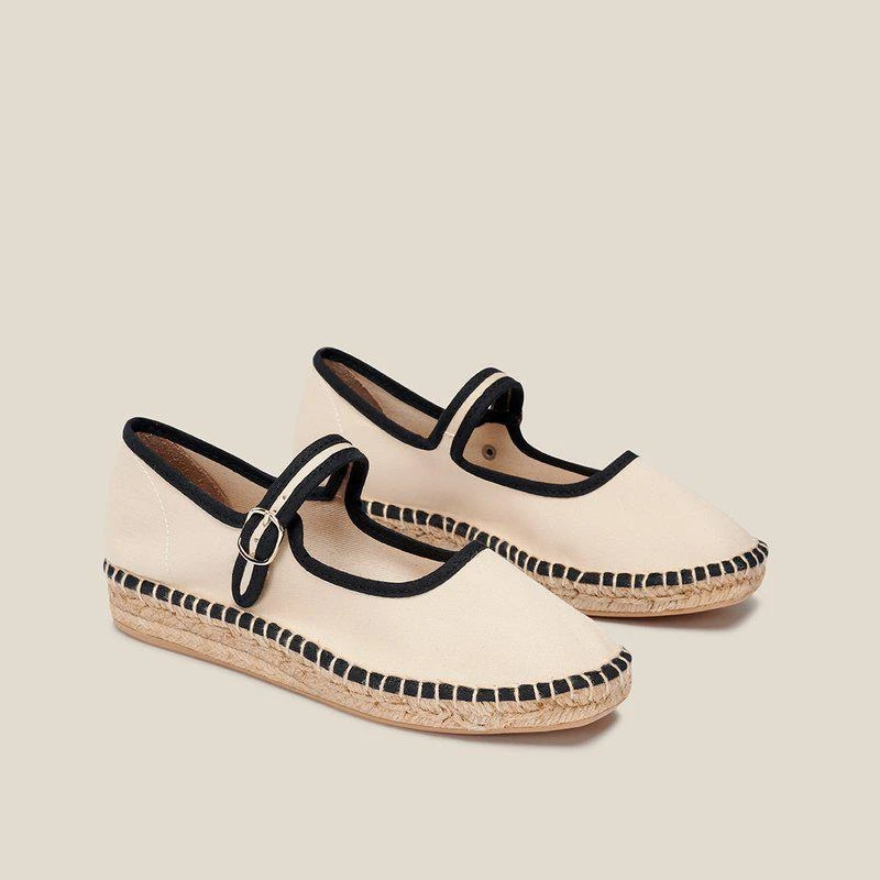 Naguisa Peonia Espadrille Ecru Black 2
