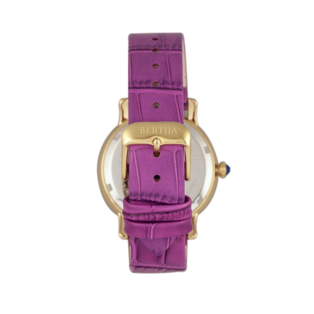 BERTHA CourtneyOpal Dial Leather-Band Watch