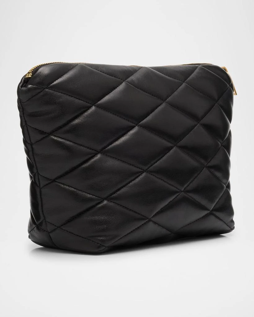 Yves Saint Laurent Sade Large YSL Cosmetic Pouch Bag in Quilted Leather 2