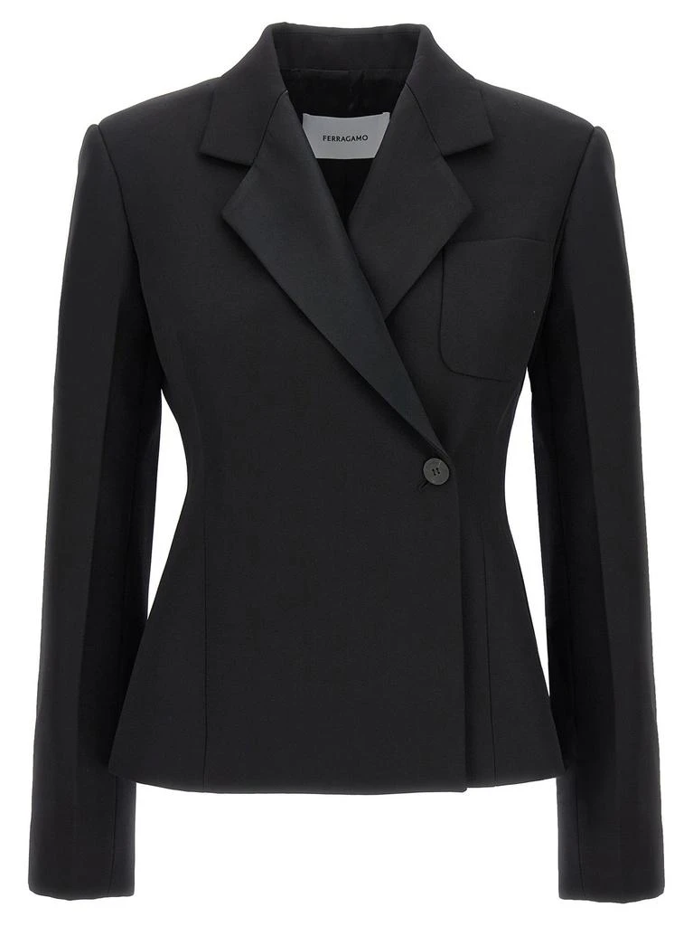 Salvatore Ferragamo Ferragamo Off-Centre Button Tuxedo Blazer 1