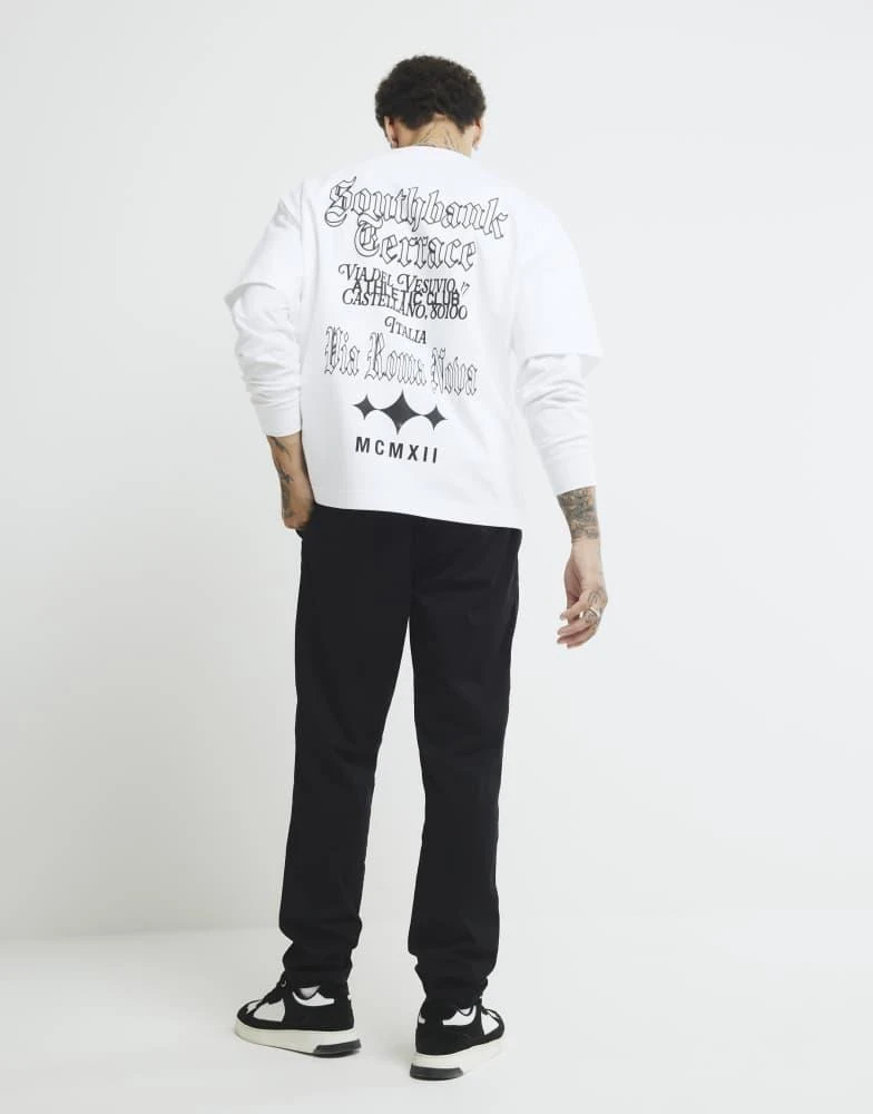 River Island River Island Regular fit pull on joggers in black 4