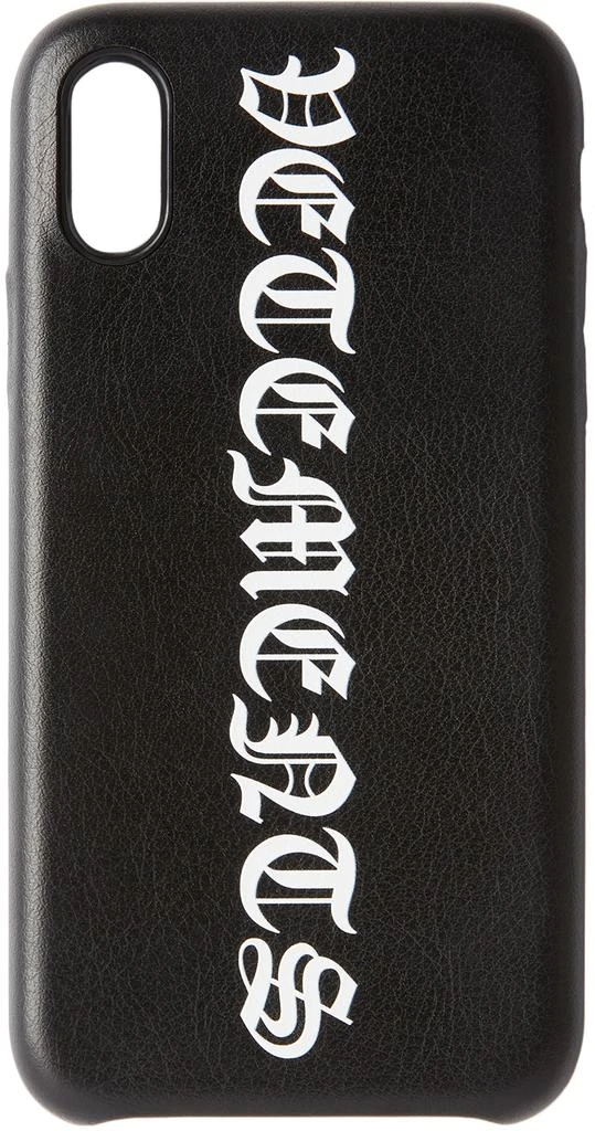 Vetements Black Vertical Logo iPhone XS Case