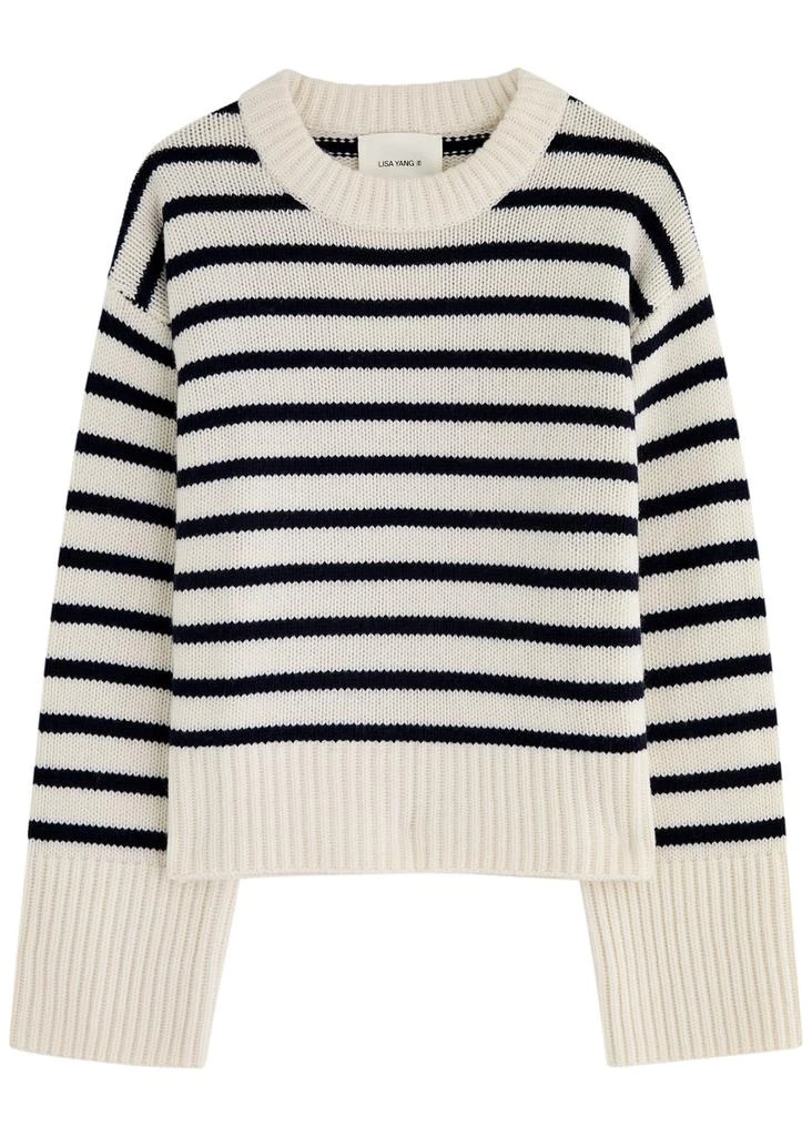 Lisa Yang Sony striped-intarsia cashmere jumper 1